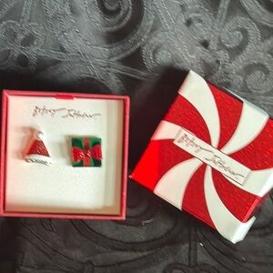 Betsey Johnson Holiday Earrings - Red and Green